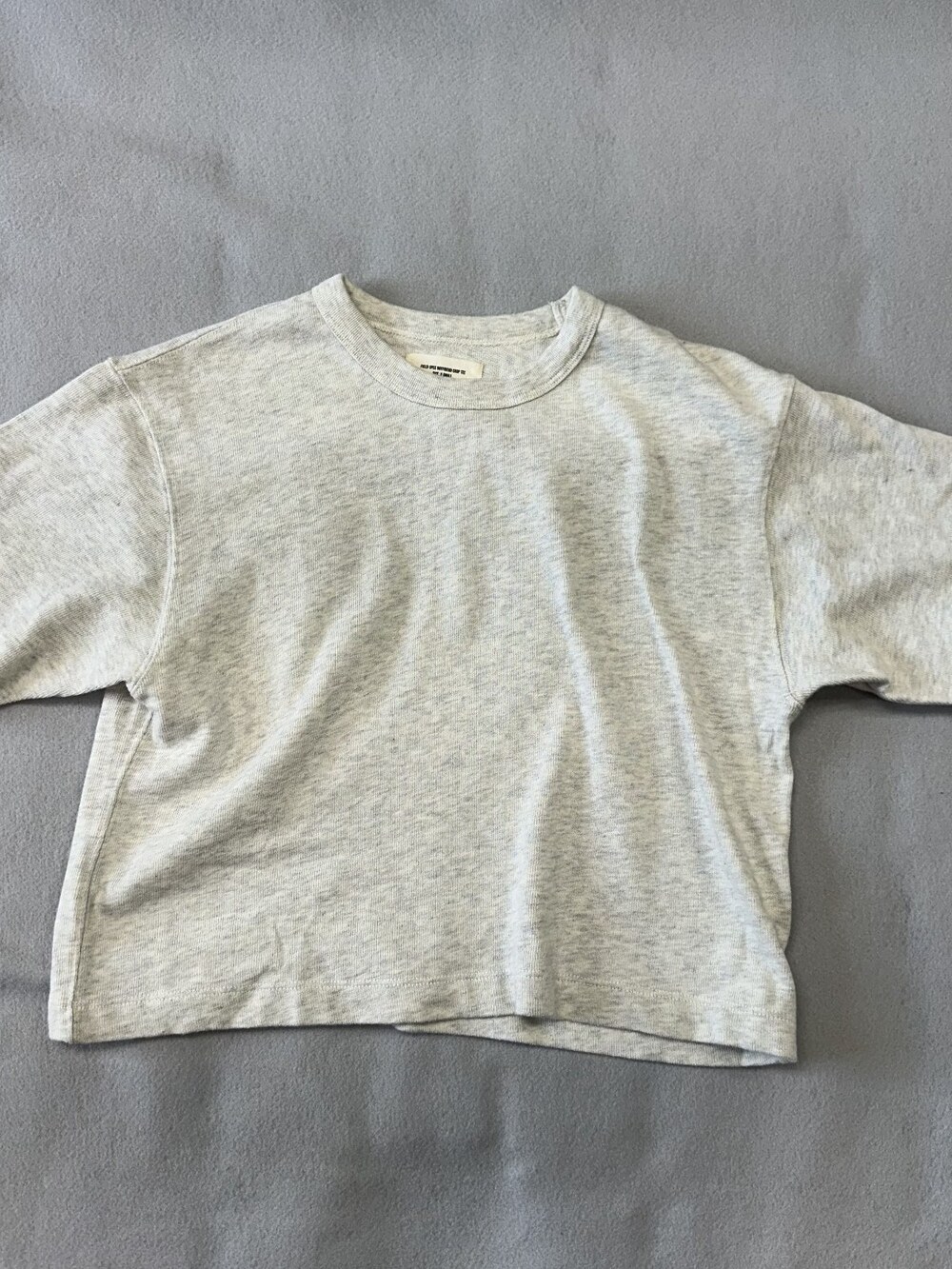 Buck Mason Womens Heather Oat Field Spec Boyfriend Crop Tee Sz XS MSRP 55 [DA16]